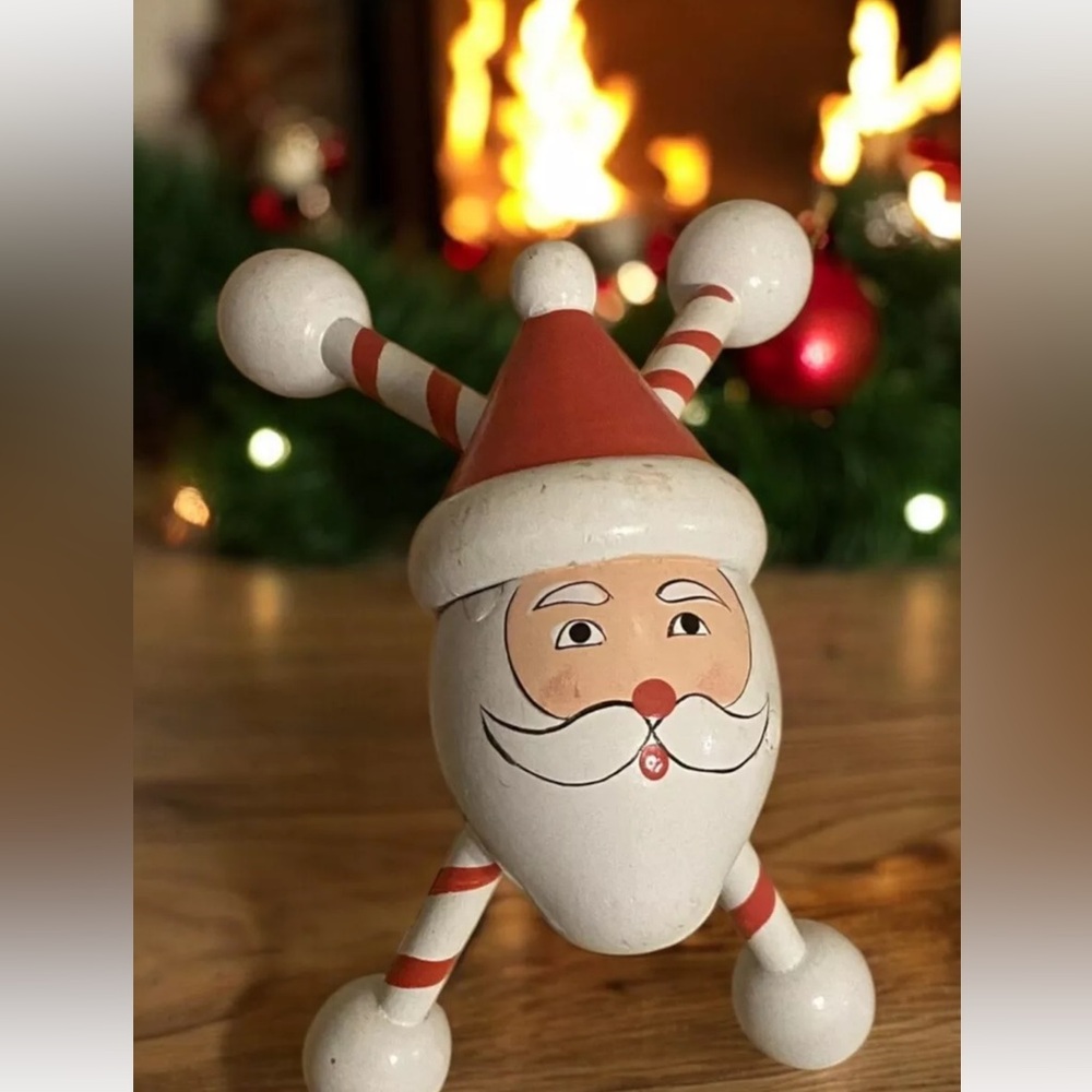 BN Midwest Wooden Santa Figurine Christmas Back Massager